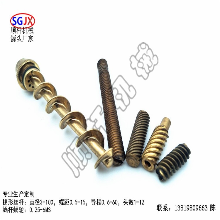 黃銅單頭多頭蝸杆（gǎn） 0.25-6模數 電機專（zhuān）用蝸杆（gǎn）齒輪  非標生產加工